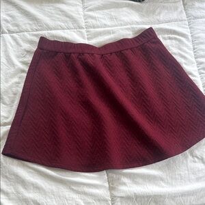 Red Mini Chevron A-Line Skater Skirt